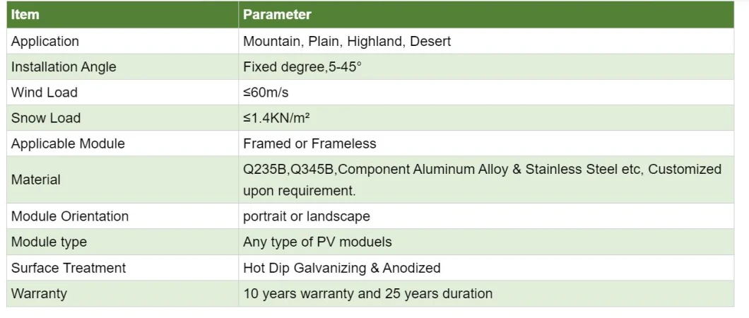 Ground Mounting Solar PV Plant System with Carbon Steel Pile Solar Screw