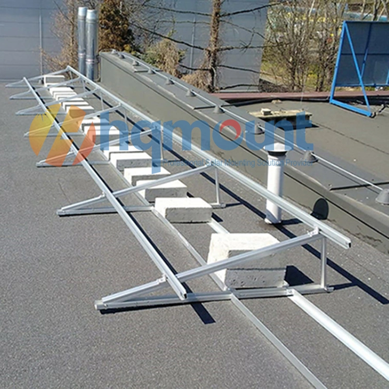 Fixed Triangle Solar PV Bracket Flat Roof Mounting System